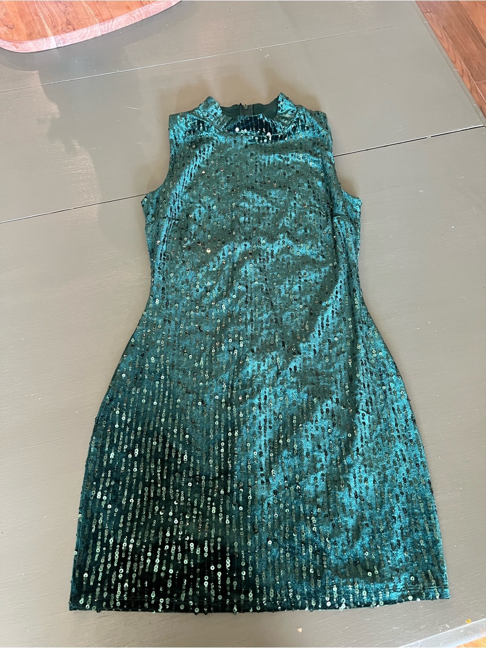 Honey and Rosie Emerald Green Sequin Velvet Party Dress